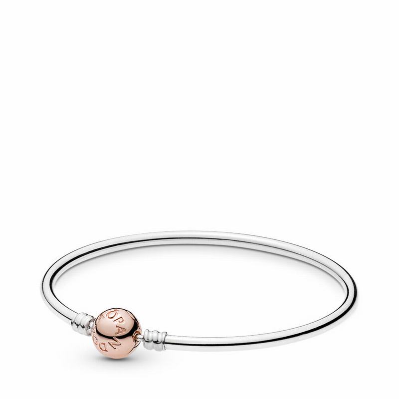 Pandora Rose™ Bangle W/ Clasp Bangle Bracelet - Pandora Rose/Sterling Silver - Canada | DP4432GI